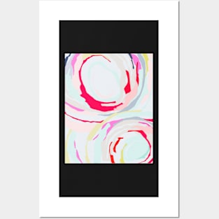 Abstract print, Red, White, Grey, Blue, Pink, Modern art, Wall decor Posters and Art